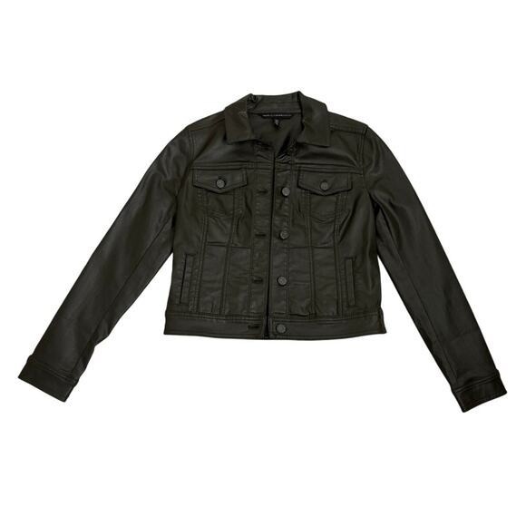 WHBM White House Black Market Green Faux Leather Jacket Size Women's 2 - Picture 1 of 5